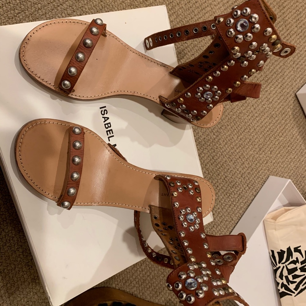 Isabel Marant Elvis Sandals in Caroll/Cognac 38